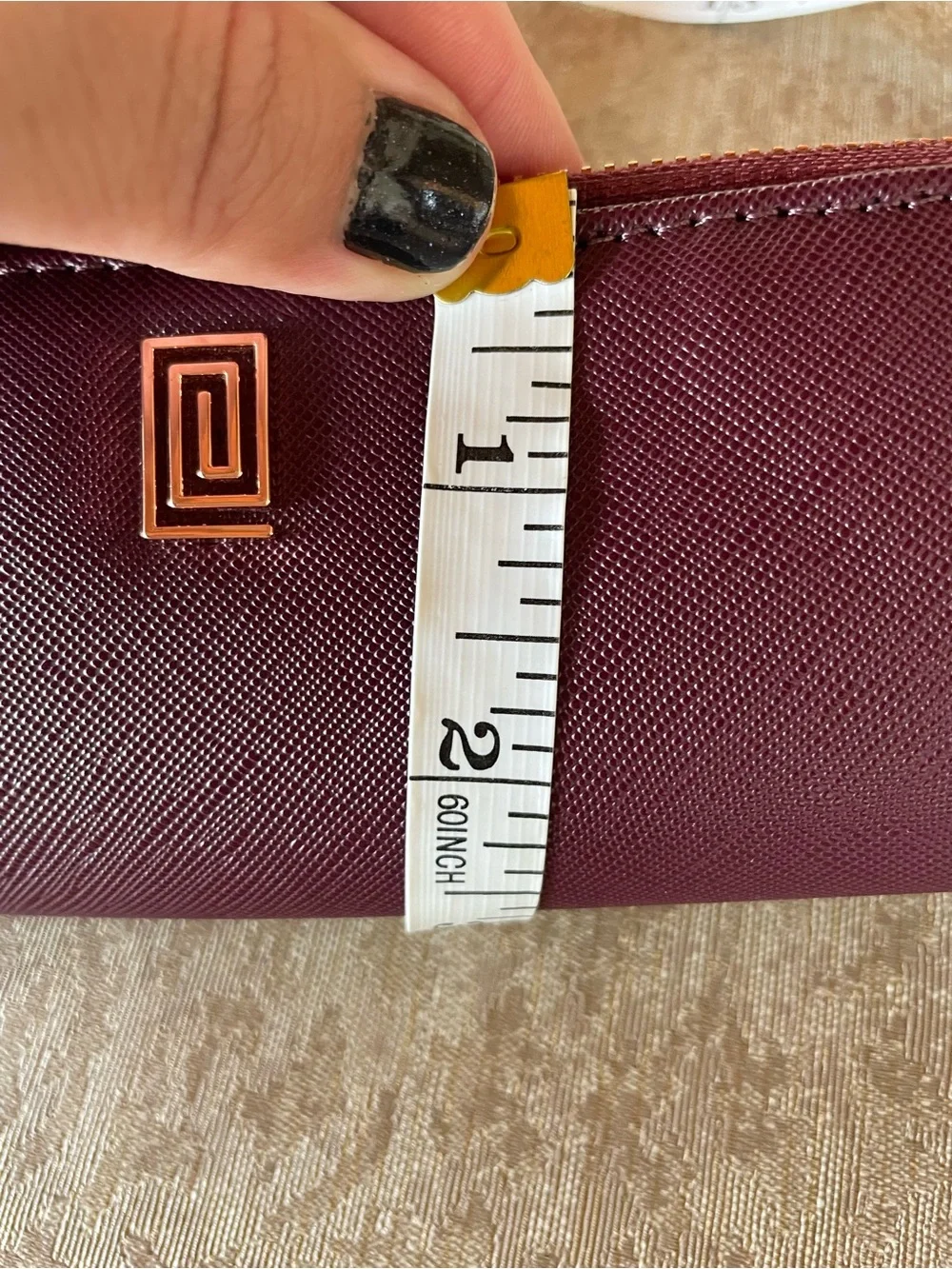 Notiq Vegan Pencil Pen Cosmetic Pouch in Burgundy with Gold Accent